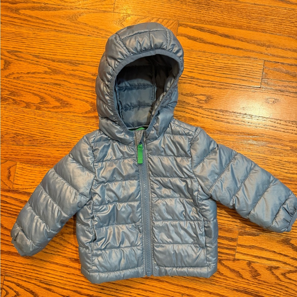 Primary Baby Lightweight Puffer Jacket - Dusty Blue